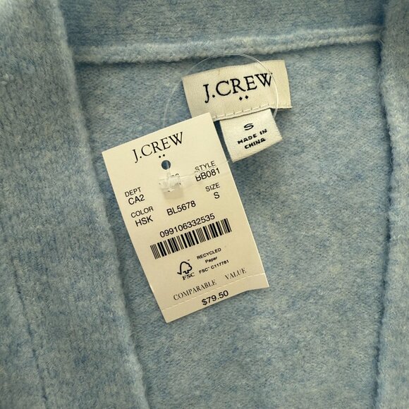 J.Crew Factory V-Neck Cardigan Extra Soft Yarn - Heather Sky - Picture 3 of 3